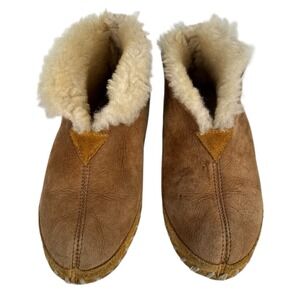 LL Bean Wicked Good Womens Slippers  7 M Shearling Lined Suede Moccasin Boot SU